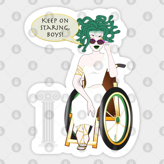 Wheelie Medusa Sticker by RollingMort91